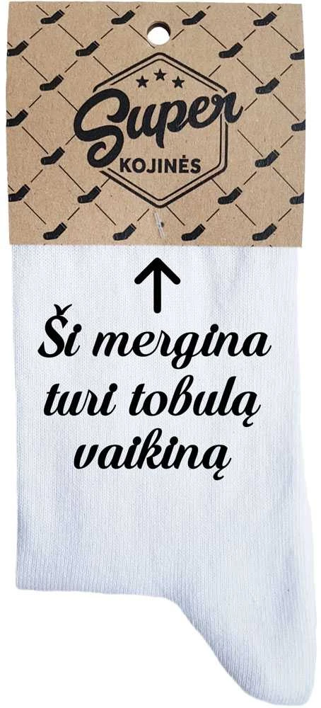 Moteriškos kojinės „Ši mergina turi tobulą vaikiną“