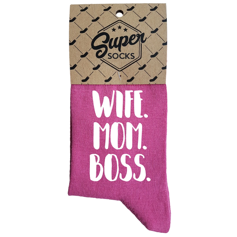 Moteriškos kojinės „Wife.Mom.Boss“