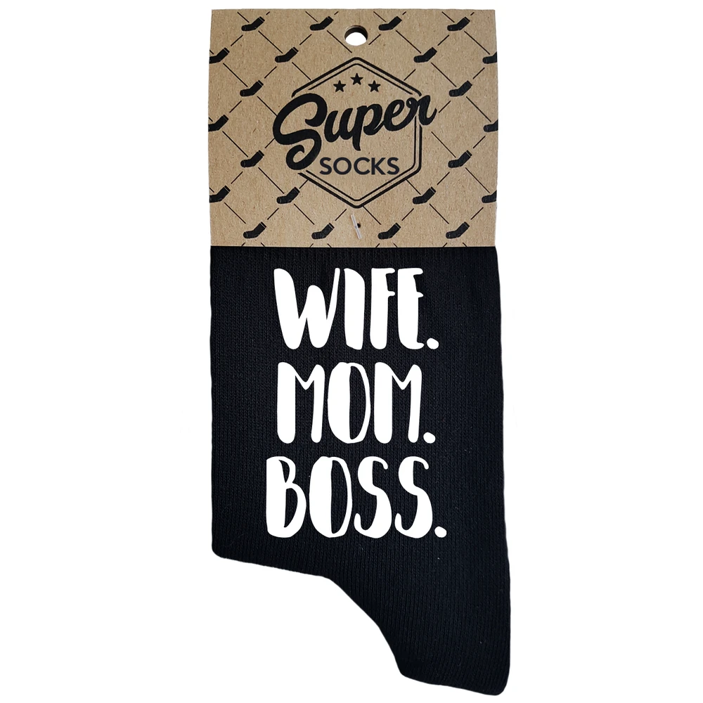 Moteriškos kojinės „Wife.Mom.Boss“