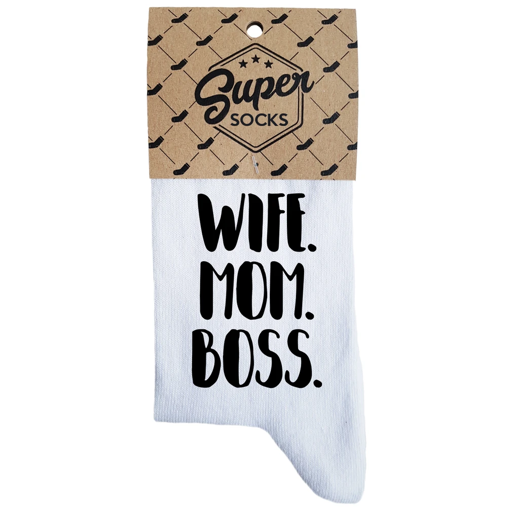 Moteriškos kojinės „Wife.Mom.Boss“