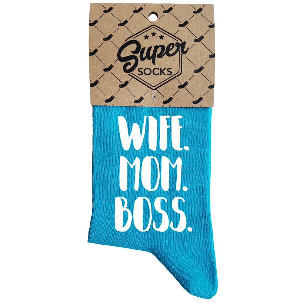 Moteriškos kojinės „Wife.Mom.Boss“