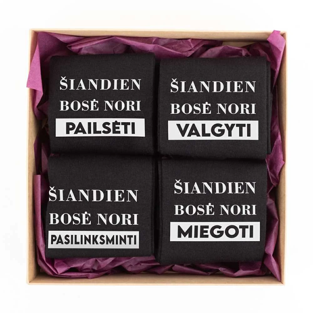 Moteriškų kojinių rinkinys "Bosė šiandien nori"