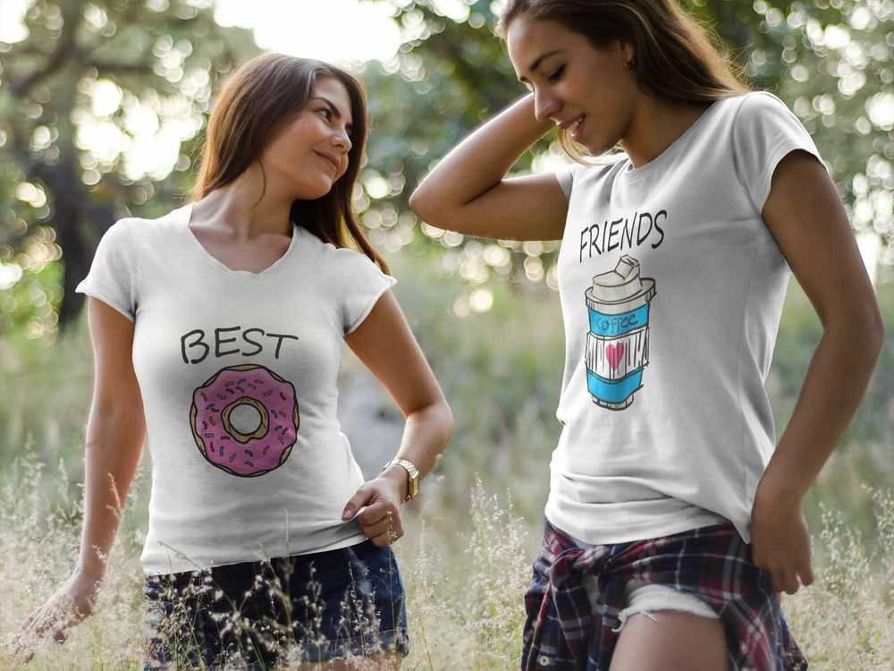 Moteriškų marškinėlių komplektas "Best friends"