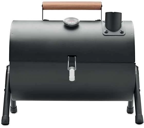 Nešiojama barbekiu kepsninė su kaminu ir temperatūros matuokliu