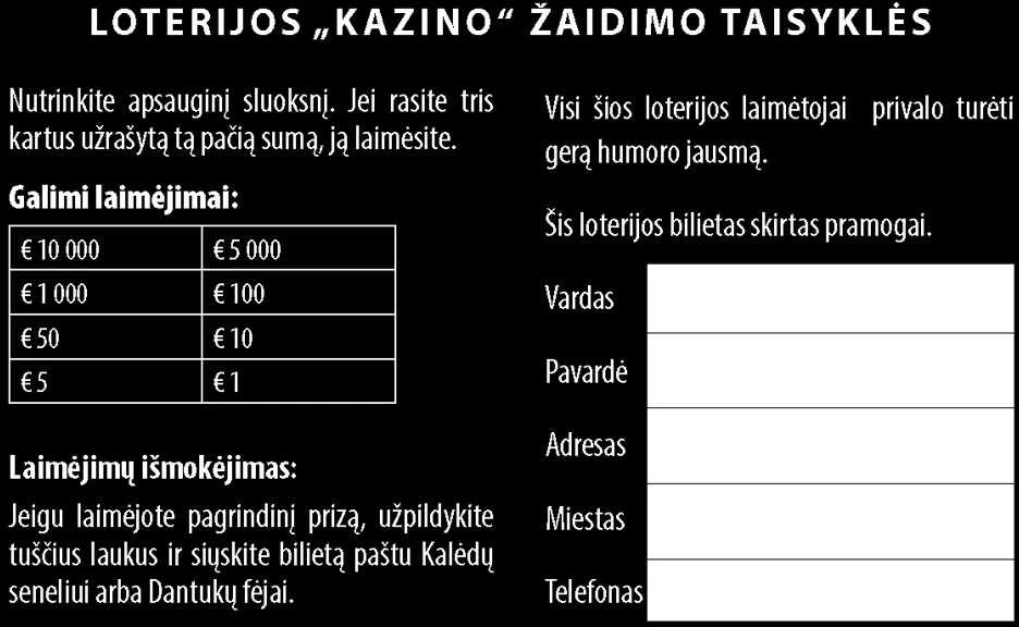 Netikras loterijos bilietas