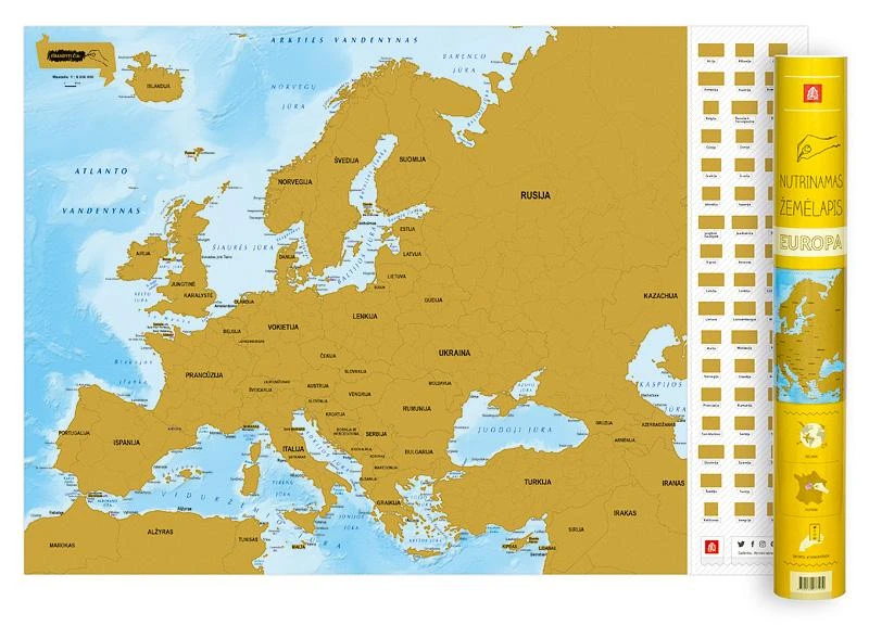 Nutrinamas EUROPOS žemėlapis lietuvių kalba