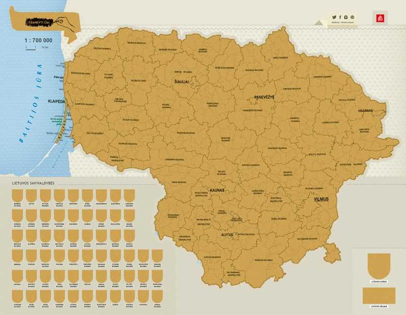 Nutrinamas LIETUVOS žemėlapis