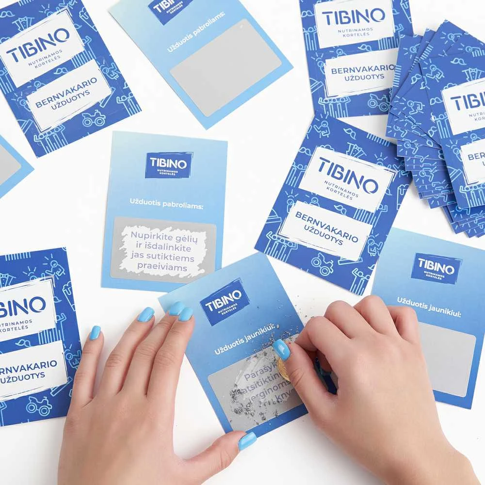 Nutrinamų kortelių rinkinys TIBINO "Bernvakario užduotys"