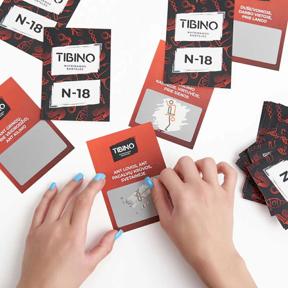Nutrinamų kortelių rinkinys TIBINO "N-18"
