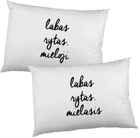 Pagalvių užvalkalų komplektas "Labas rytas, mielieji"