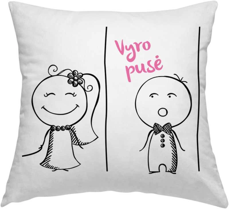 Pagalvių užvalkalų komplektas "Žmonos ir vyro pusė"
