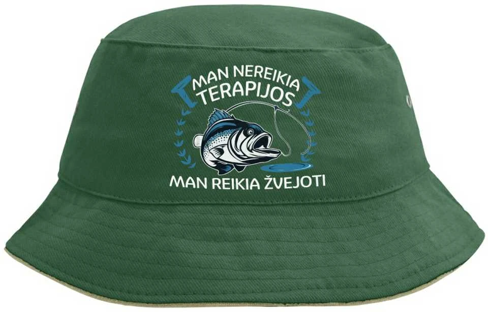 Panama kepurė "Nereikia terapijos, reikia žvejoti"