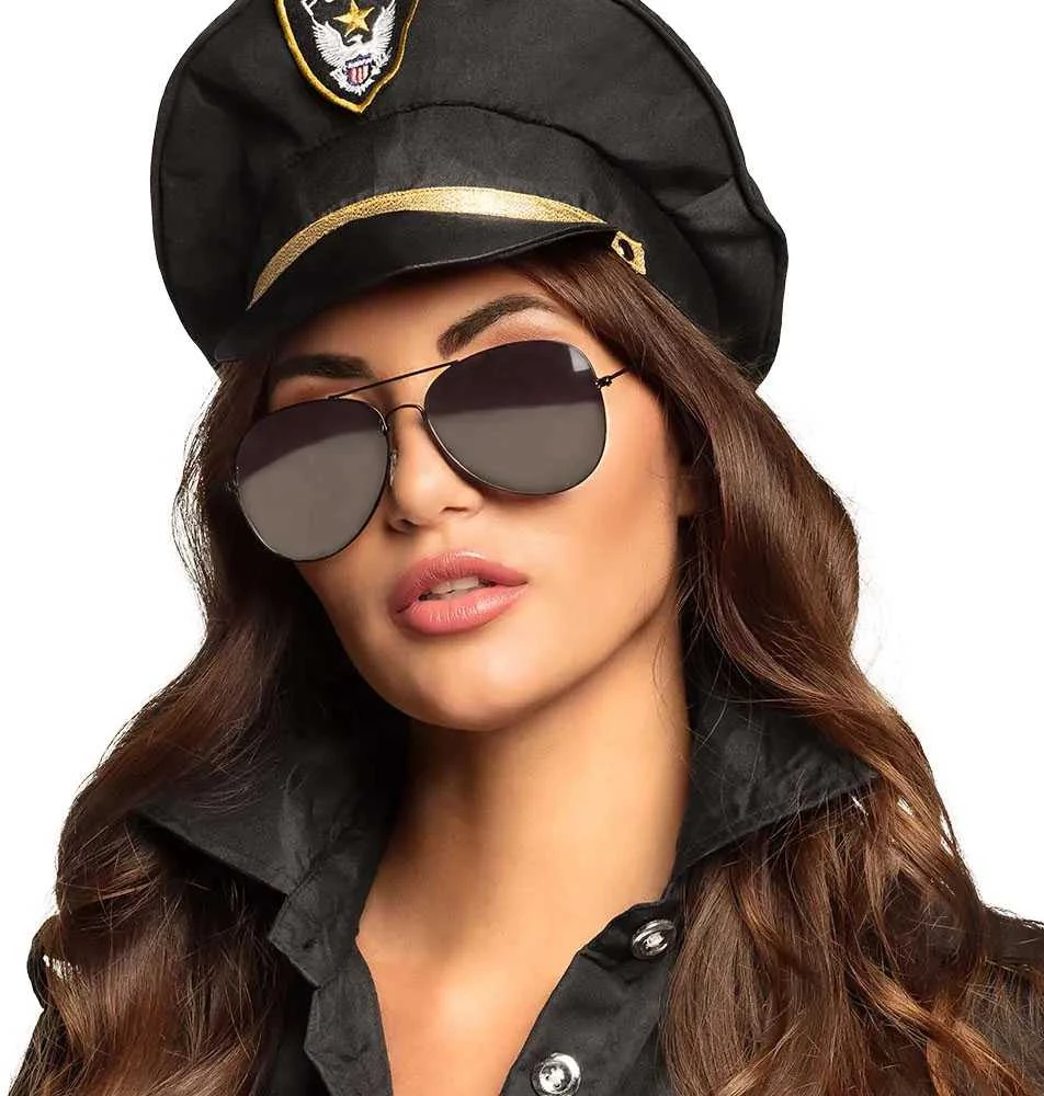 Policininko kostiumo akiniai aviatoriai