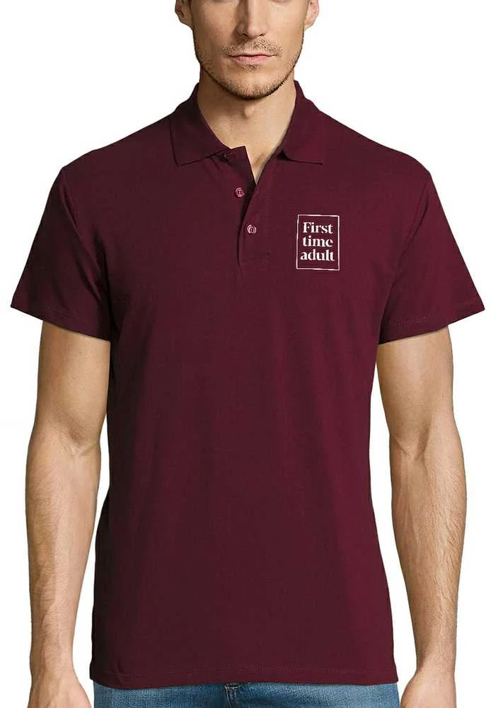 Polo marškinėliai "First time adult"