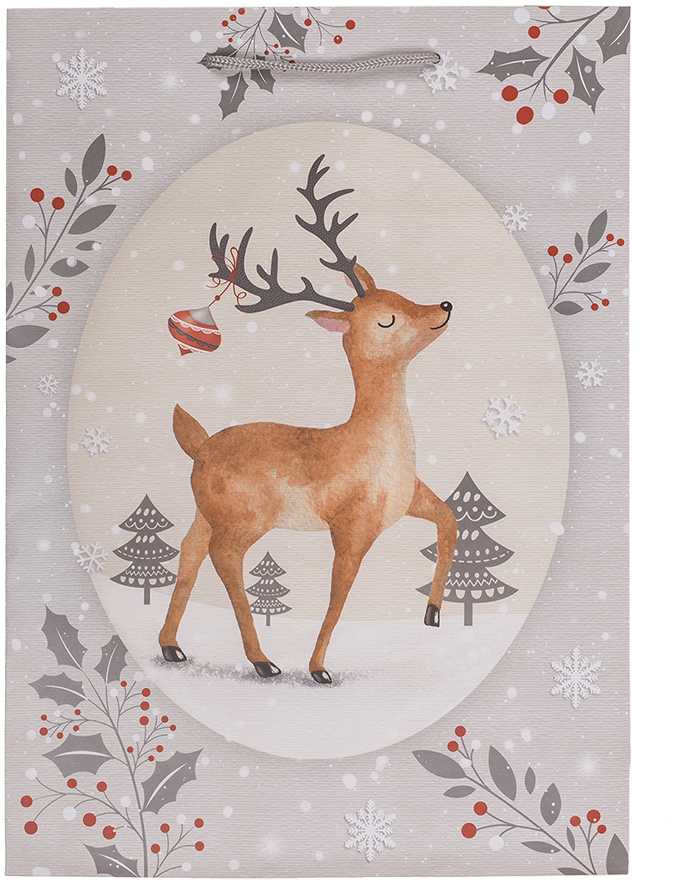 Popierinis dovanų maišelis "Christmas" (25x9x34,5cm)