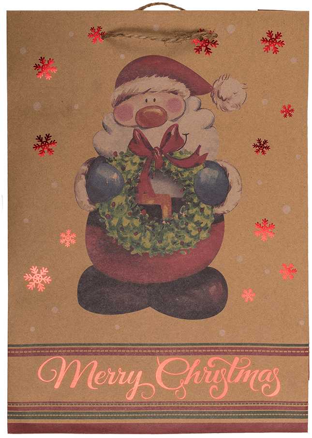 Popierinis dovanų maišelis "Christmas" (25x9x34,5cm)