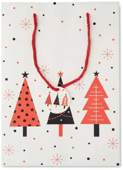 Popierinis dovanų maišelis "Christmas medžio" (36x11x26cm)