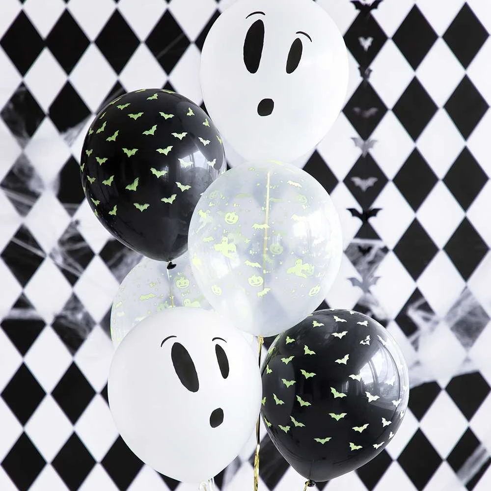 PartyDeco Premium balionai "Booooo" (3vnt)