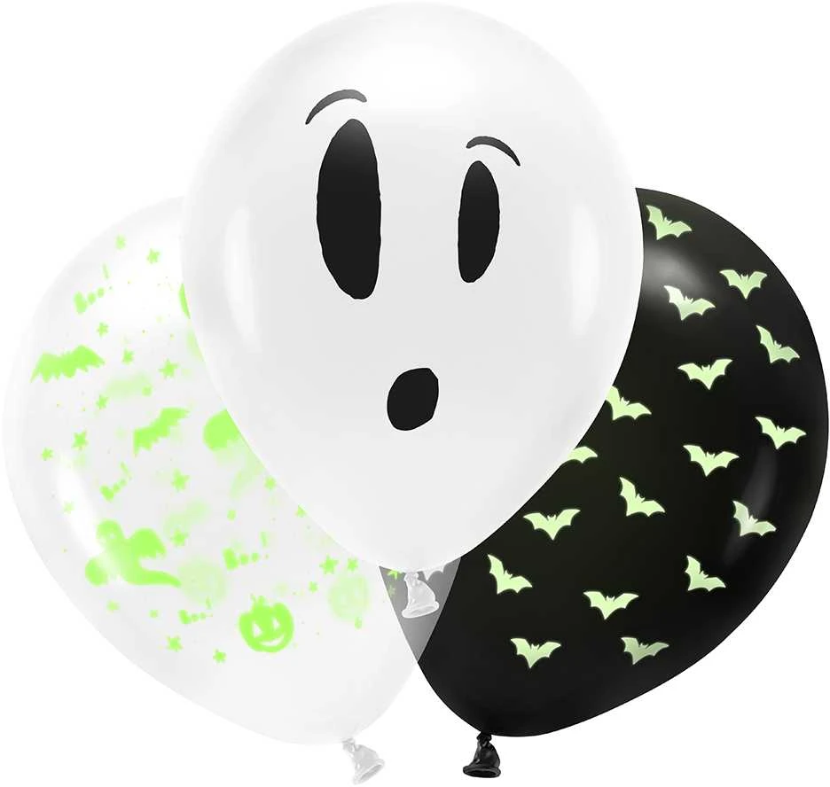 PartyDeco Premium balionai "Booooo" (3vnt)