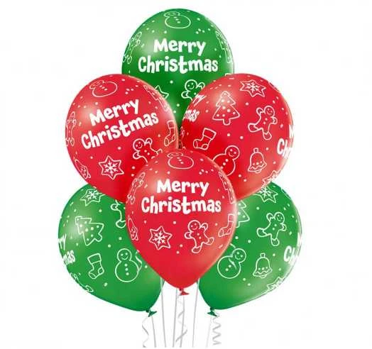 GoDan Premium balionai "Merry Christmas" (6vnt)