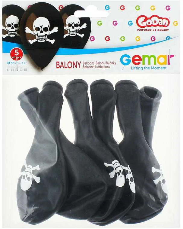 GoDan Premium balionai "Skull" (5vnt)