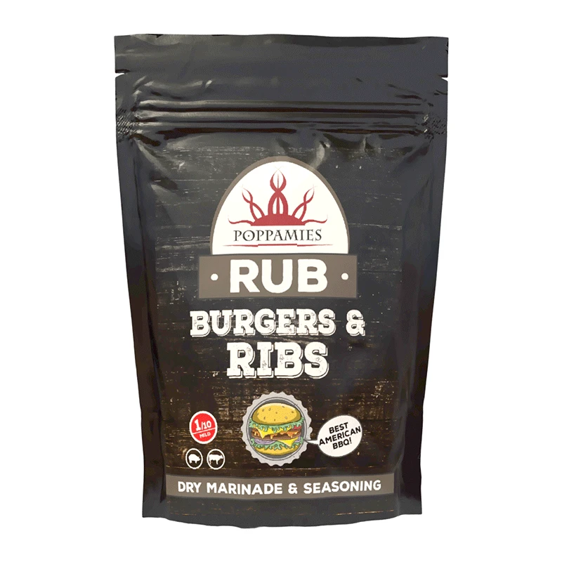 Poppamies Prieskonių mišinys "Burgers & Ribs RUB", 200g.