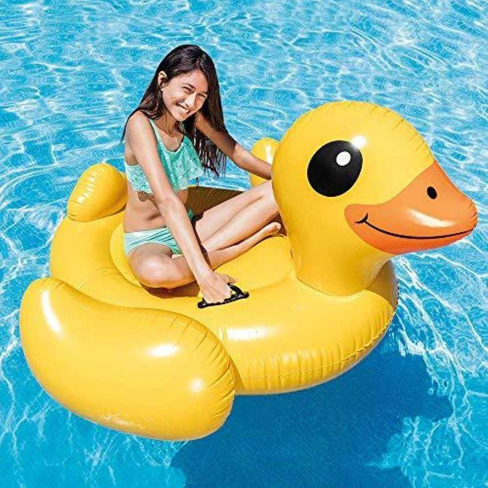 Pripučiamas žaislas INTEX Mega Yellow Duck Island, 147x147x81cm geltonas 57556NP