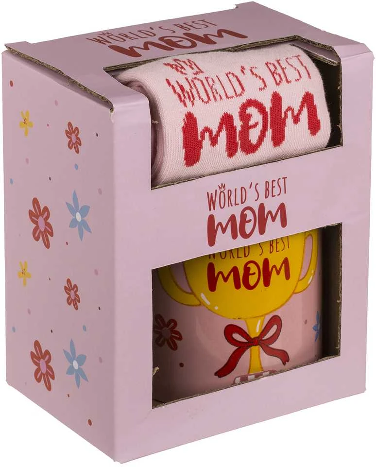 Puodelio ir kojinių rinkinys "World's Best Mom!"