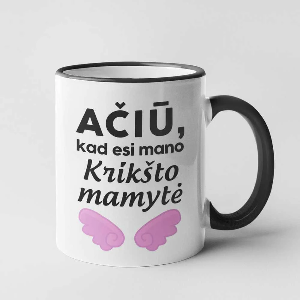 Puodelis "Ačiū, kad esi mano krikšto mamytė"