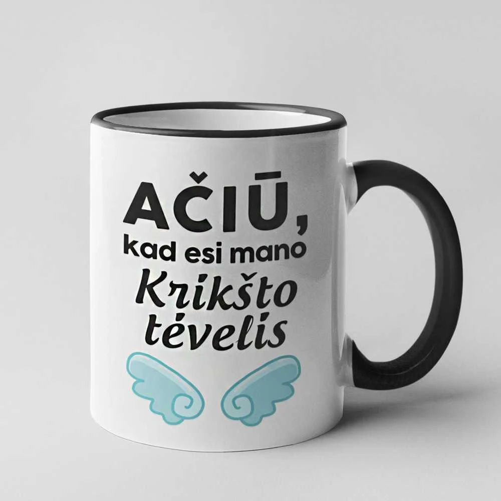 Puodelis "Ačiū, kad esi mano krikšto tėvelis"