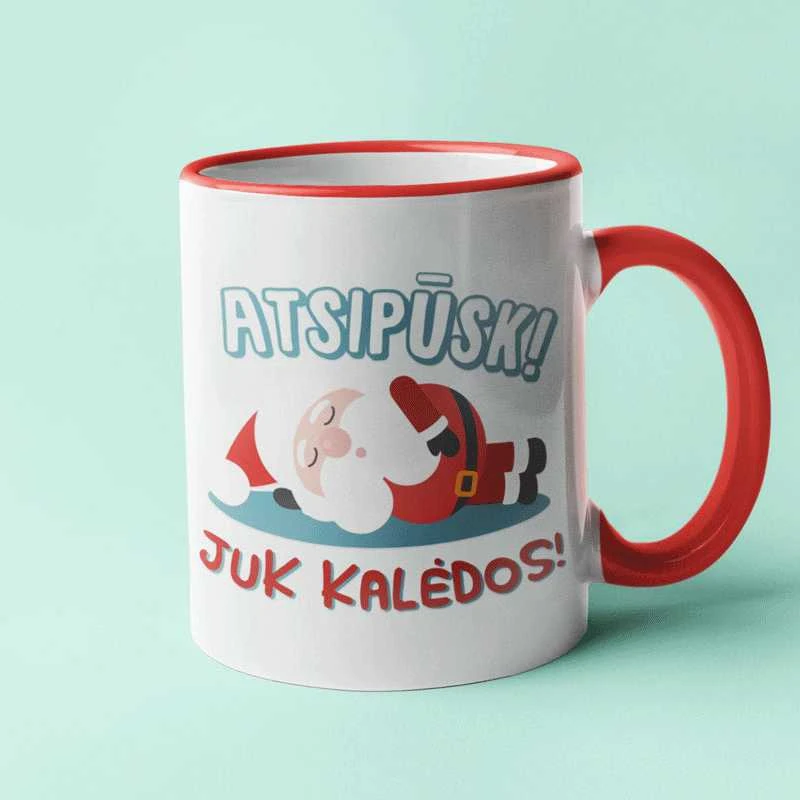Puodelis "Atsipūsk! Juk Kalėdos"