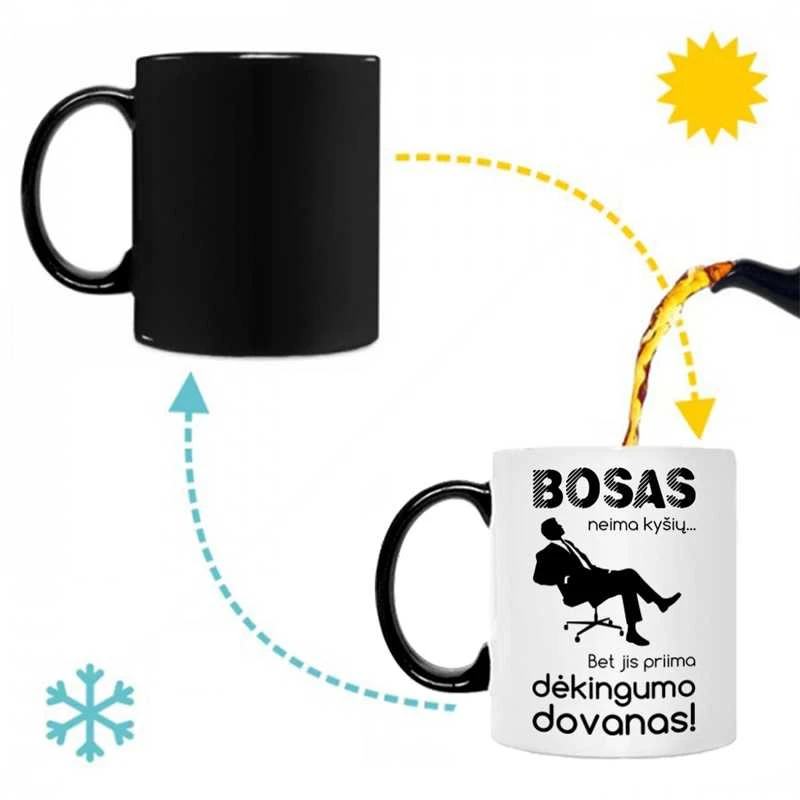 Puodelis "Bosas neima kyšių"