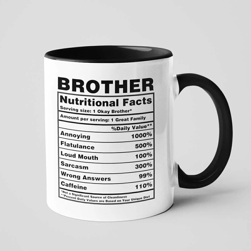 Puodelis "Brother Nutrition Facts"