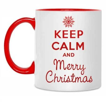 Puodelis "Keep calm Merry Christmas"
