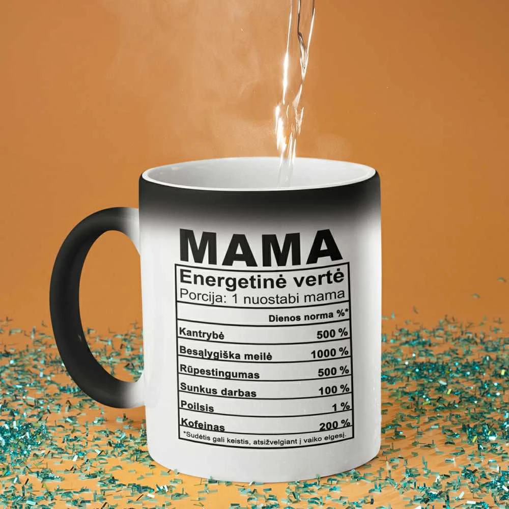 Puodelis "Mamos sudėtis"