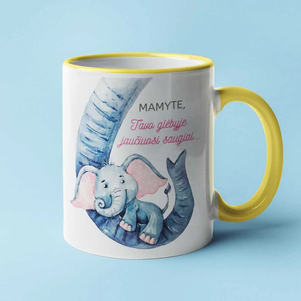 Puodelis "Mamytės glėbyje"