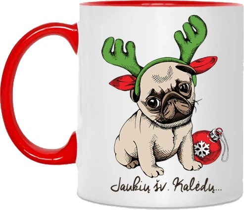 Puodelis "Mopso kalėdos"