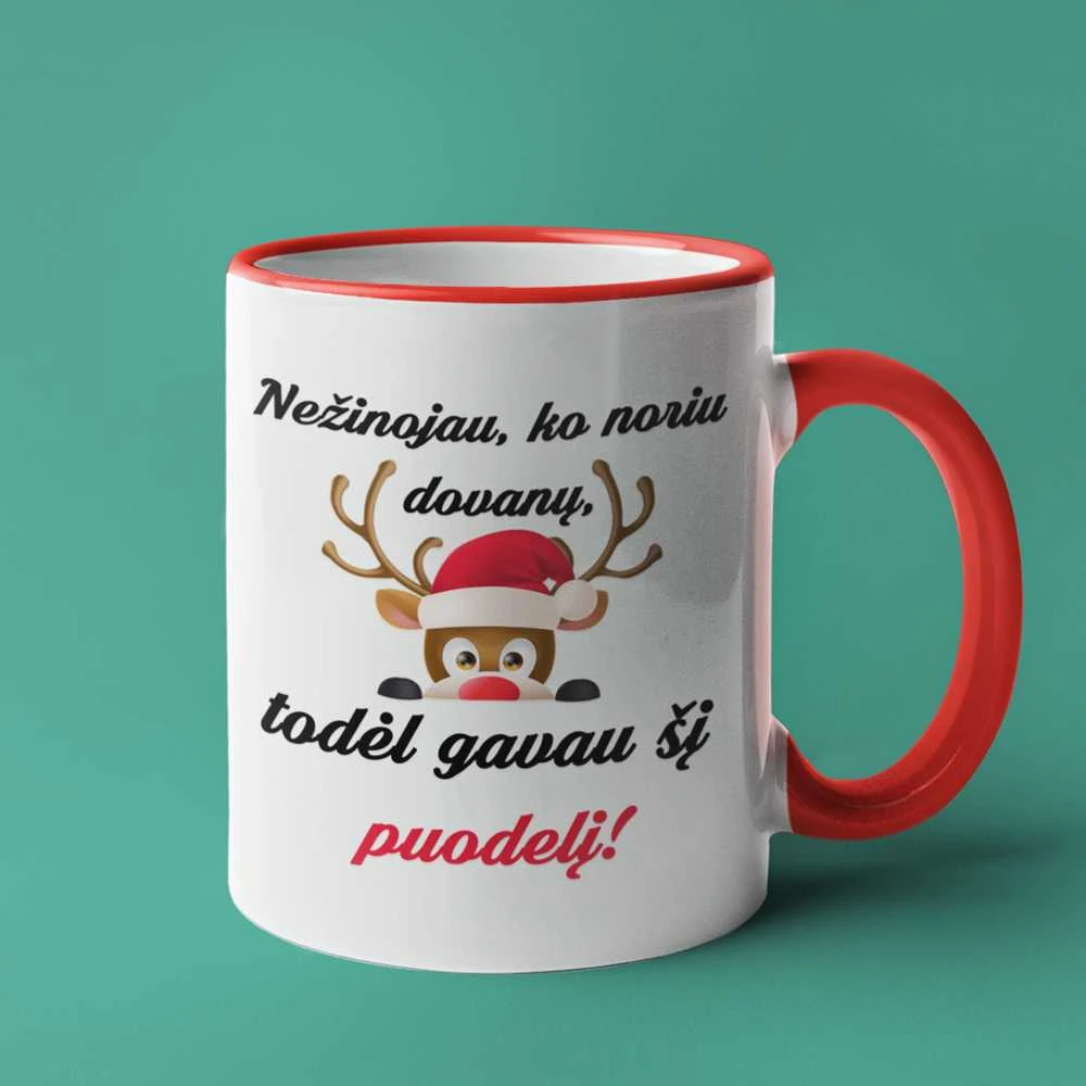 Puodelis "Nežinojau, ko noriu dovanų"