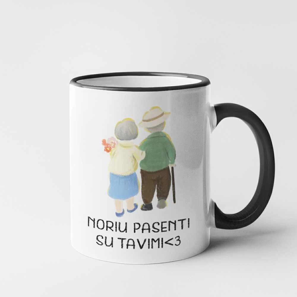 Puodelis "Pasenti kartu"