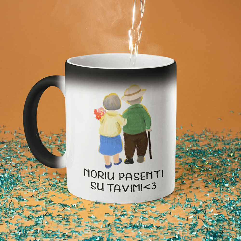 Puodelis "Pasenti kartu"