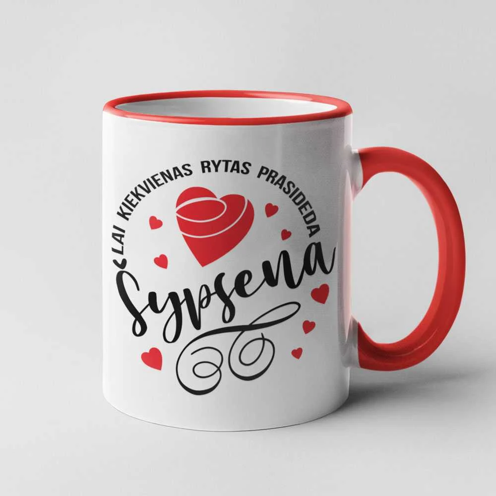 Puodelis "Rytas prasideda šypsena"