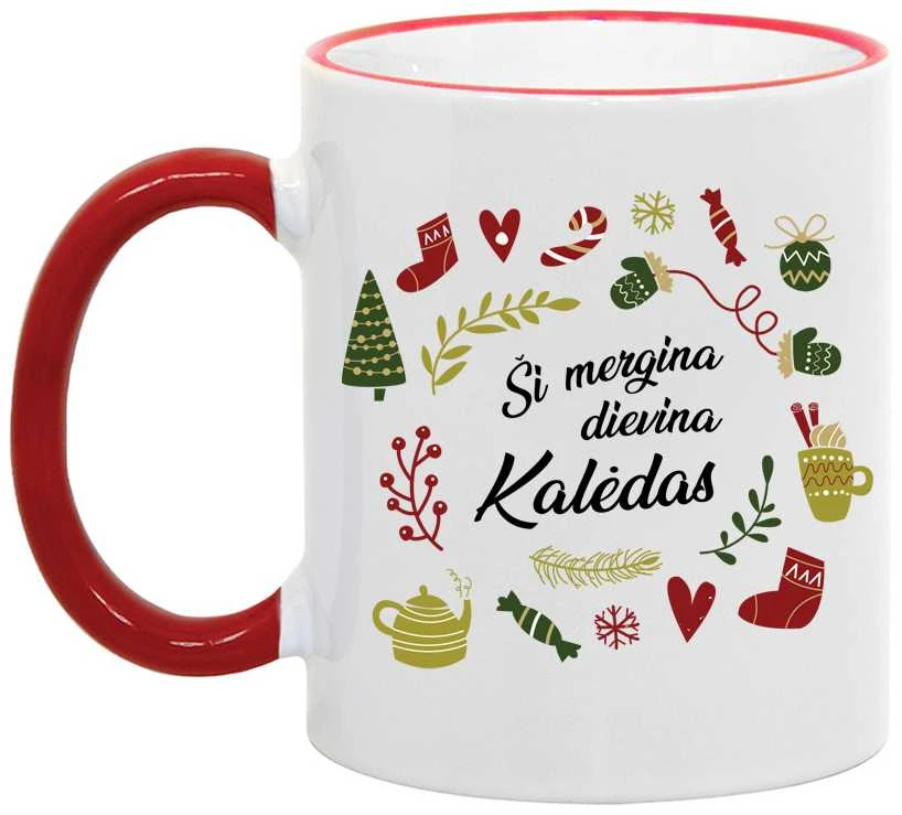 Puodelis "Ši mergina dievina Kalėdas"