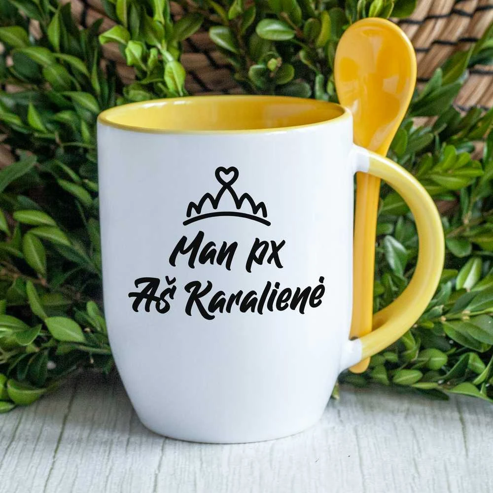 Puodelis su šaukšteliu "Aš karalienė"