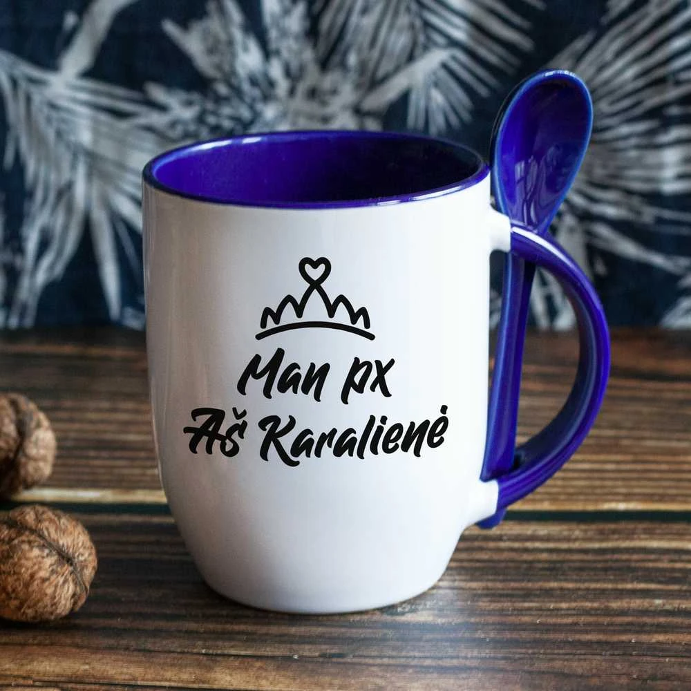 Puodelis su šaukšteliu "Aš karalienė"