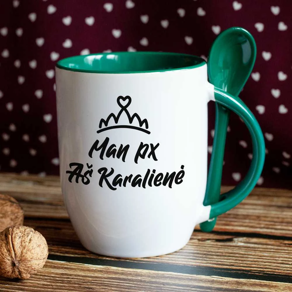 Puodelis su šaukšteliu "Aš karalienė"