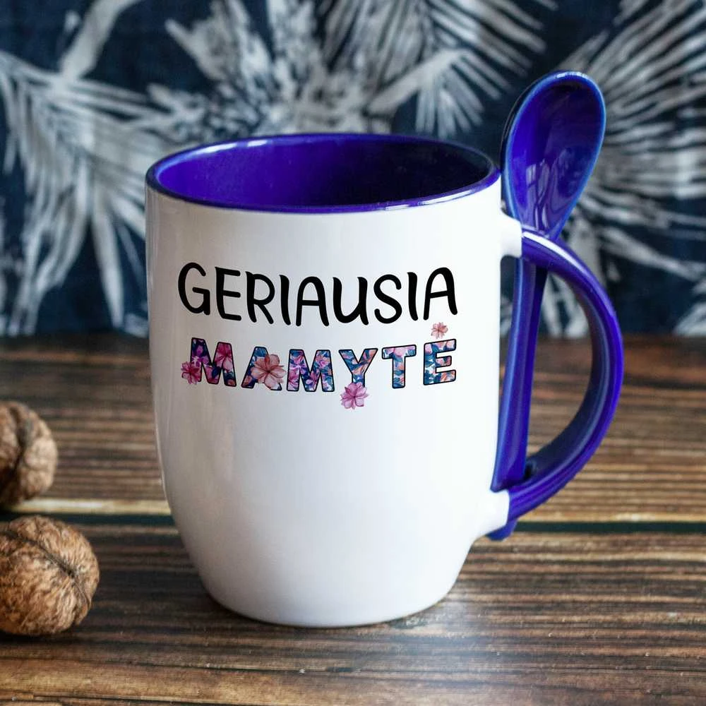 Puodelis su šaukšteliu "Geriausia mamytė"