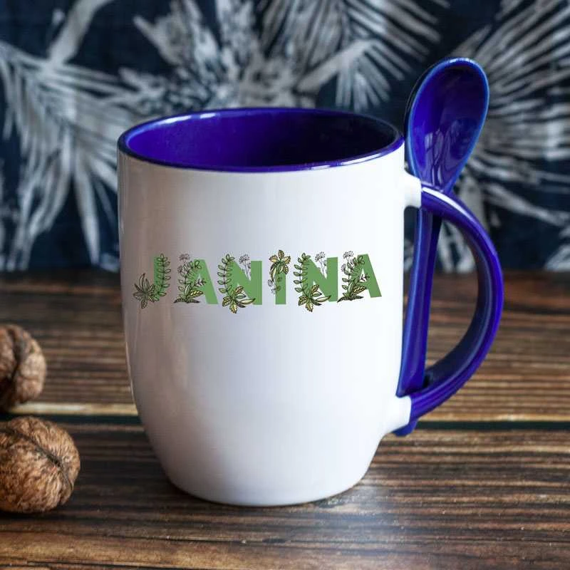 Puodelis su šaukšteliu "Janina"