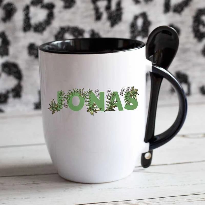 Puodelis su šaukšteliu "Jonas"