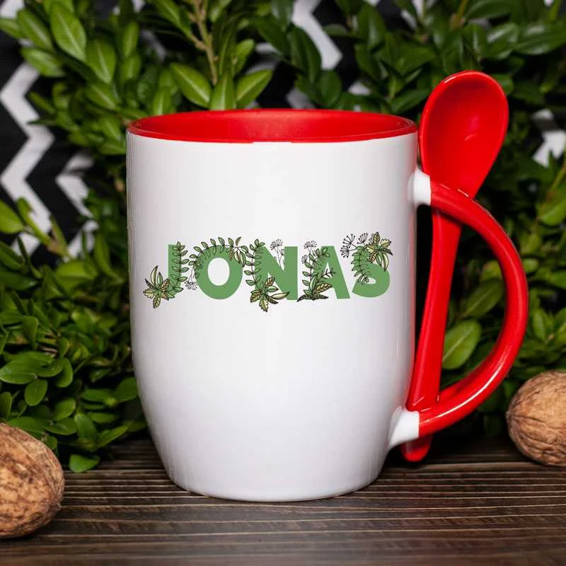Puodelis su šaukšteliu "Jonas"