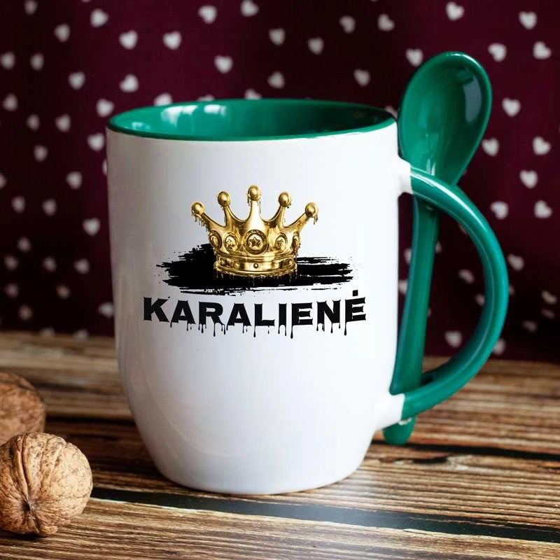 Puodelis su šaukšteliu "Karalienė"